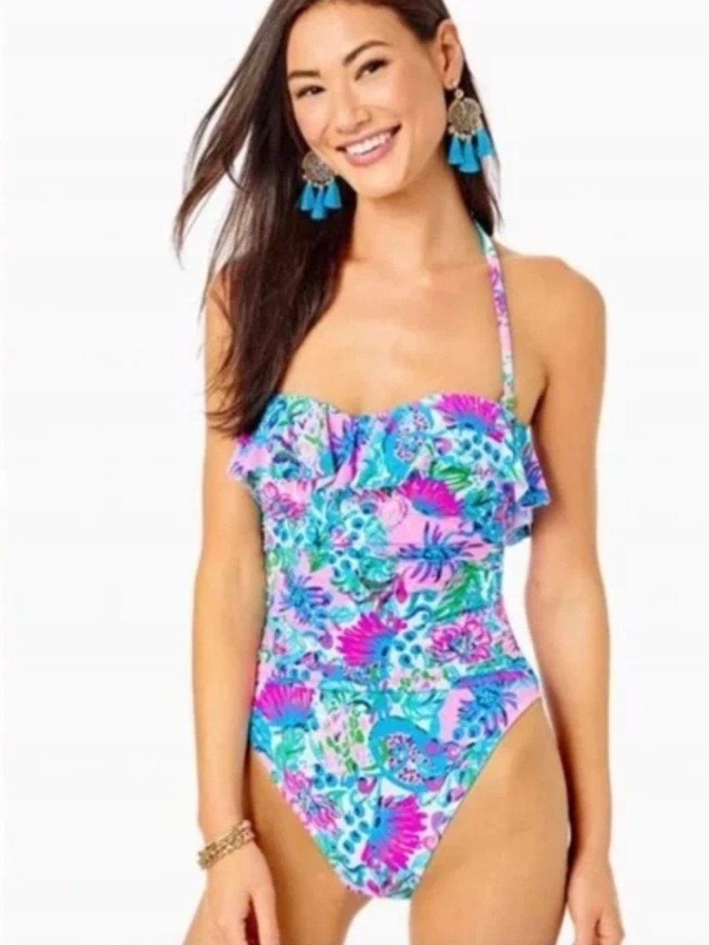Lilly Pulitzer Rubyann One Piece Mandevilla Baby Paradise Petals Size 10